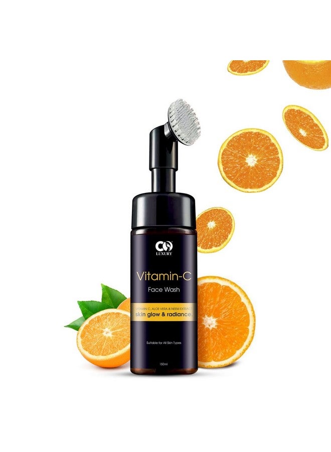 CO Luxury Brightening Vitamin C Foaming Face Wash | Built in Brush for Deep Cleansing | All Skin Type | Glowing Bright Skin | Paraben & Sulphates Free | Face Wash for Women & Men-150ml - Image 3