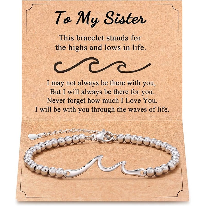 Tarsus Sister Gifts, The Waves of Life We've Through Together, Big & Little Sister Gift, For Birthday & Christmas & Mothers Day - Image 1