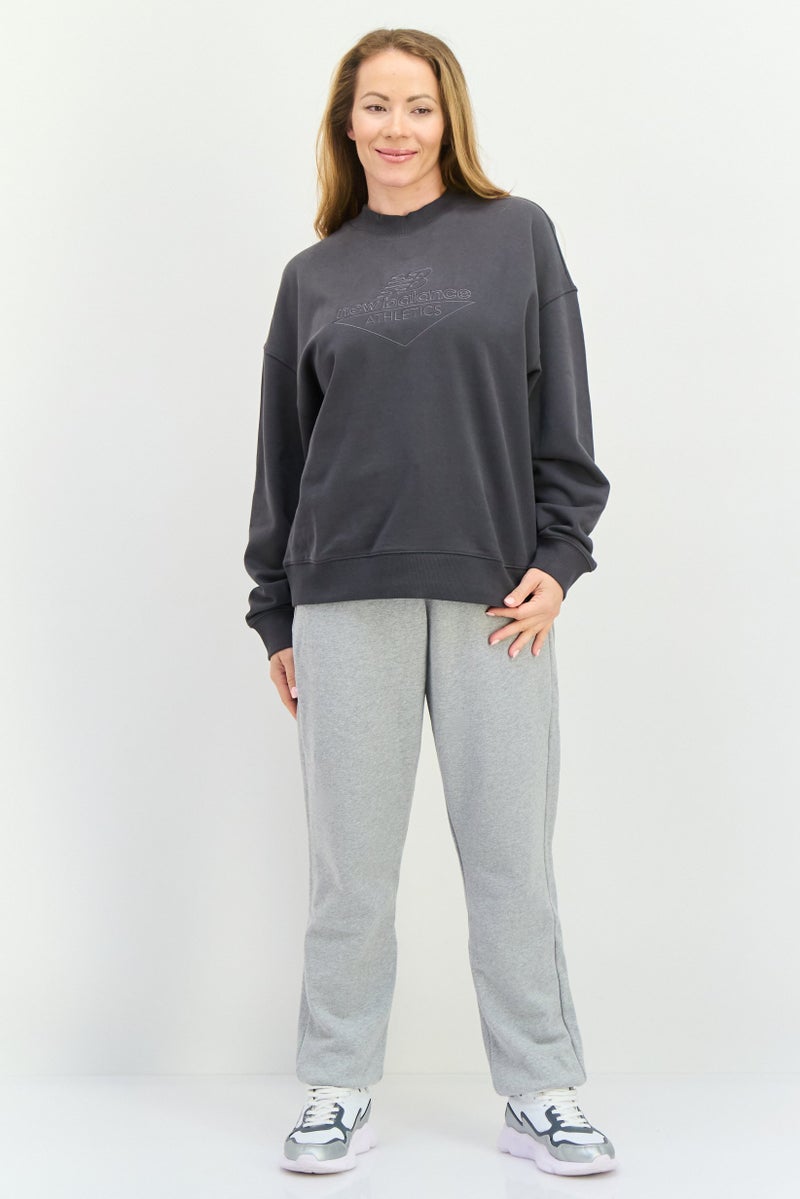 New Balance Women Sportswear Fit Long Sleeve Training Sweatshirt, Grey - Image 4