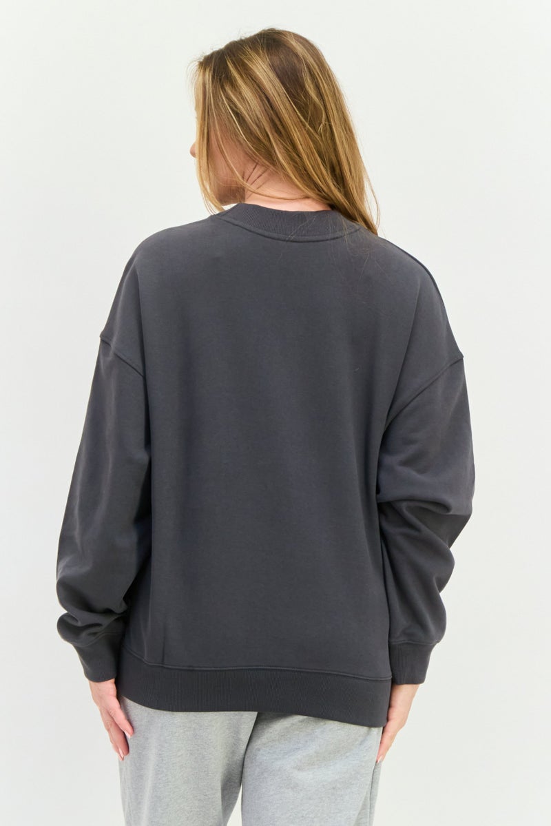 New Balance Women Sportswear Fit Long Sleeve Training Sweatshirt, Grey - Image 3