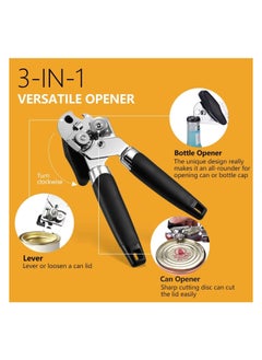 SYOSI Can Opener Handheld Strongest Heaviest Duty, Manual Can Opener Ergonomic Designed Comfort Grips, Sharp Cutting Wheel for Smooth Edge Cut,with Large Turn Knob, Easy to Use  - Image 2