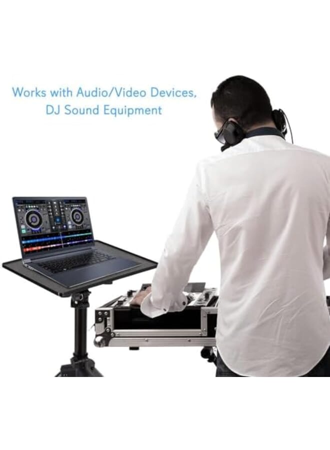 Pyle Universal Laptop Projector Tripod Stand Computer Book Dj Equipment Holder Mount Height Adjustable Up To 35 Inches W 14 X 11 Plate Size Perfect For Stage Or Studio Use Pro Plpts2 - Image 4