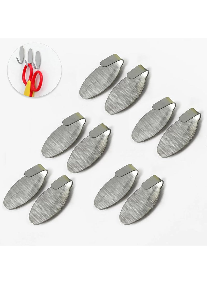 Art Street Art Street Adhesive Wall Hooks Multipurpose Small Oval Stainless Steel Adhesive Hooks Load Capacity Upto 1 Kg Silver Pack of 10 Size 15x35 Cm  - Image 2