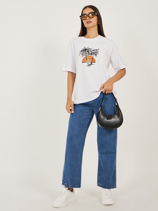 Styli Graphic Print Short Sleeve Oversized T-Shirt - Image 2