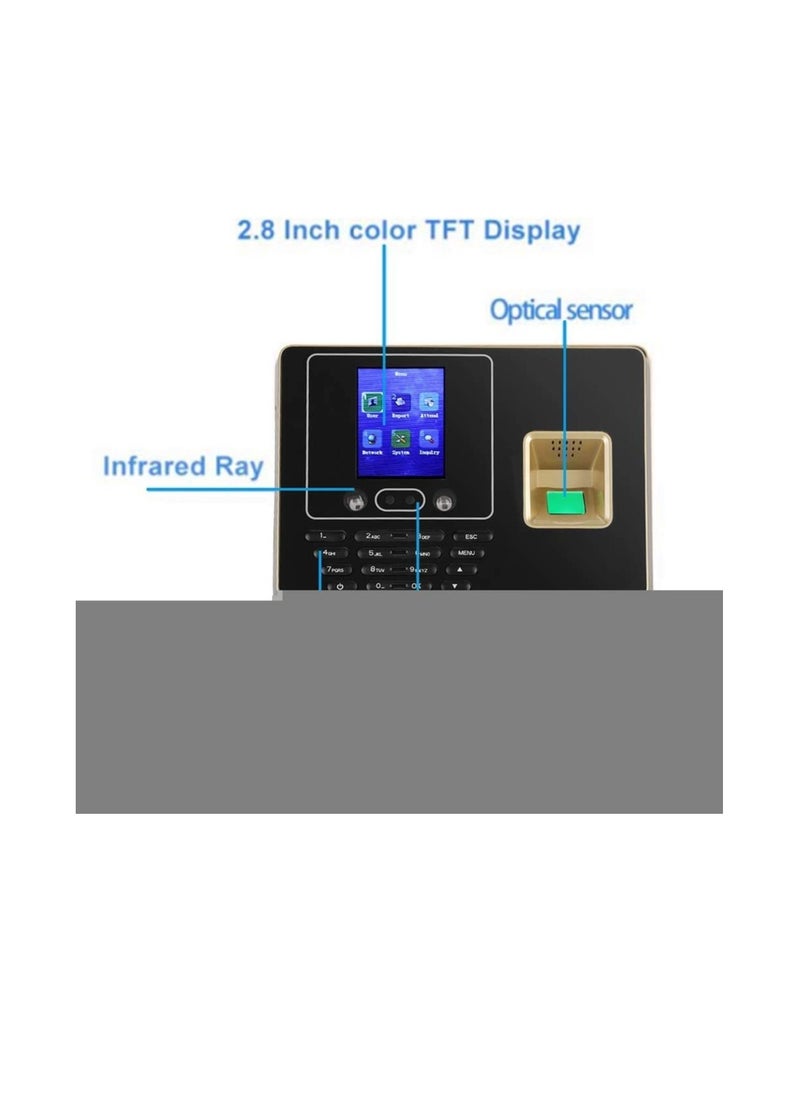 ماركة غير محددة - بصمة وقت بصمة البيومترية جهاز الحضور والتعرف على الوجوه شاشة TFT LCD شاشة USB بصمة الحضور نظام الحضور على مدار الساعة الموظف يقوم بتسجيل الدخول في المسجل - Image 1