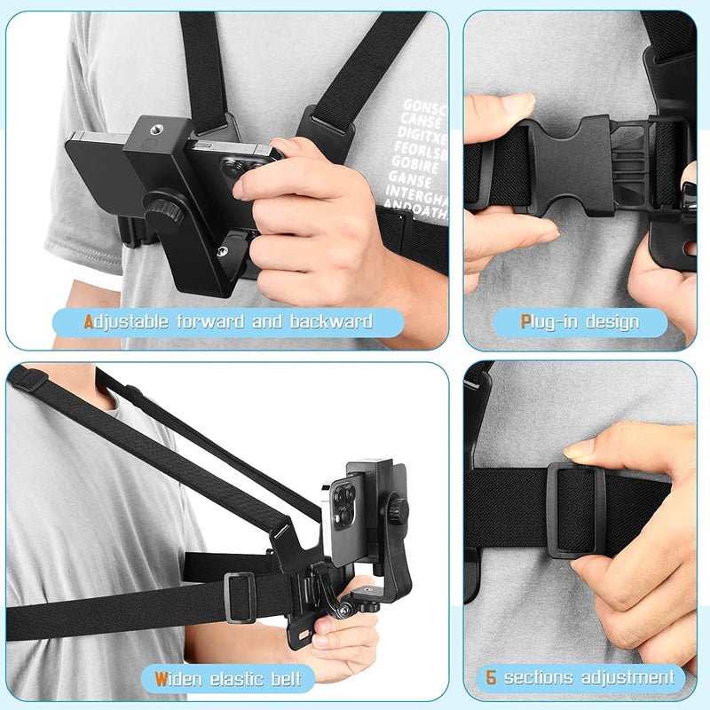 MVPRO Chest Strap Mount Adjustable Body Harness Belt for Mobile Phone Action Camera Mount Strap for Vlogging Compatible with All Cell Phones and GoPro Hero 9,8,7,6,5,OSMO,AKASO - Image 5