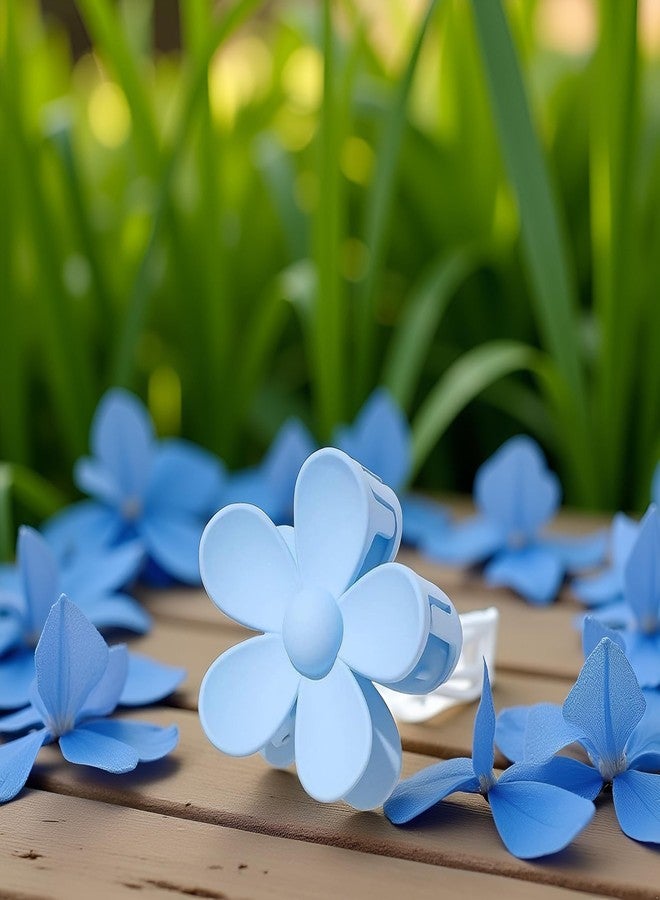 Sluswallow Floral Hair Clip, Blue - Large Cute Claw Clips, Thick Hair, Scrub, Hair Clip with Flower Petals for Women and Men - Image 3