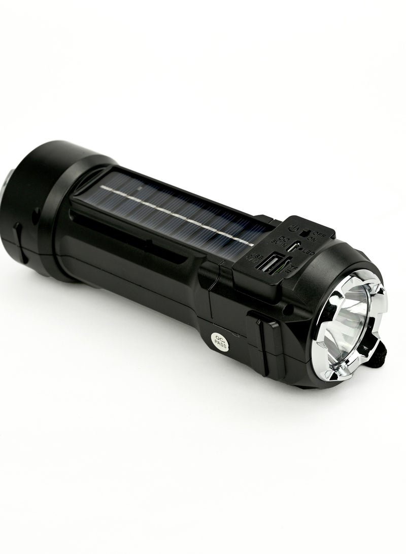 Portable Speaker Outdoor Flashlight, Mini Wireless Solar Flashlight With Speaker, Speaker With Long Playtime, Portable Wireless Bluetooth Speaker, Outdoor Flashlight Speakers With Bluetooth - Silver - Image 1