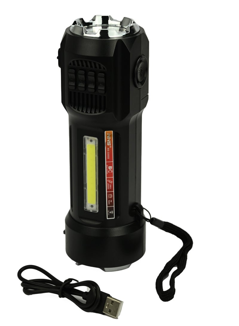 Portable Speaker Outdoor Flashlight, Mini Wireless Solar Flashlight With Speaker, Speaker With Long Playtime, Portable Wireless Bluetooth Speaker, Outdoor Flashlight Speakers With Bluetooth - Silver - Image 2