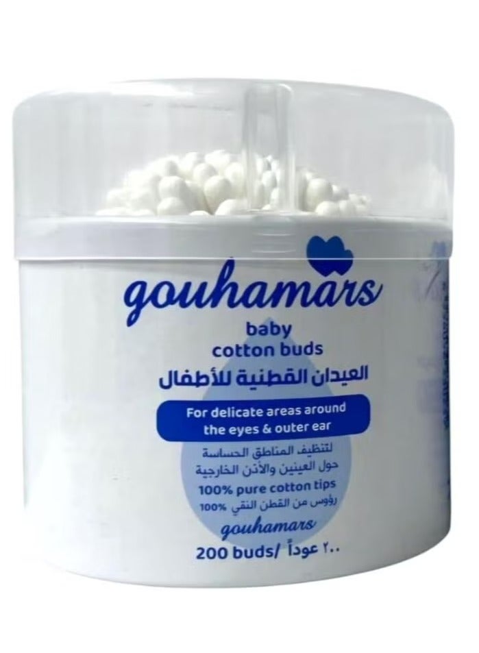 gouhamars Cotton swabs for children and adults 2 packs 200+200 pieces - Image 1