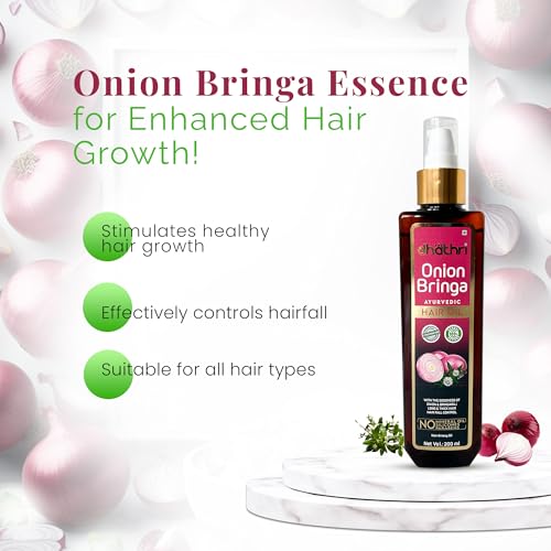 Dhathri Onion Bringa Ayurvedic Hair Oil | Onion Hair Oil for Healthy Hair | Ayurvedic Oil for Hair Fall Control | Non-Greasy Onion Oil |Clinically Tested | 200 ml - Image 2
