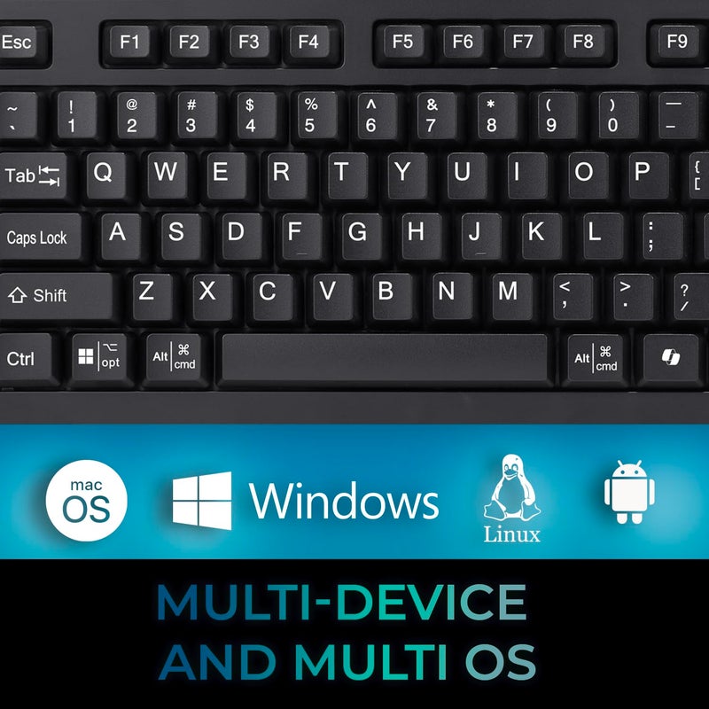 Adesso EasyTouch 445 Multi-Channel Wired Touchpad Keyboard, Black (AKB-445UB) - Image 3