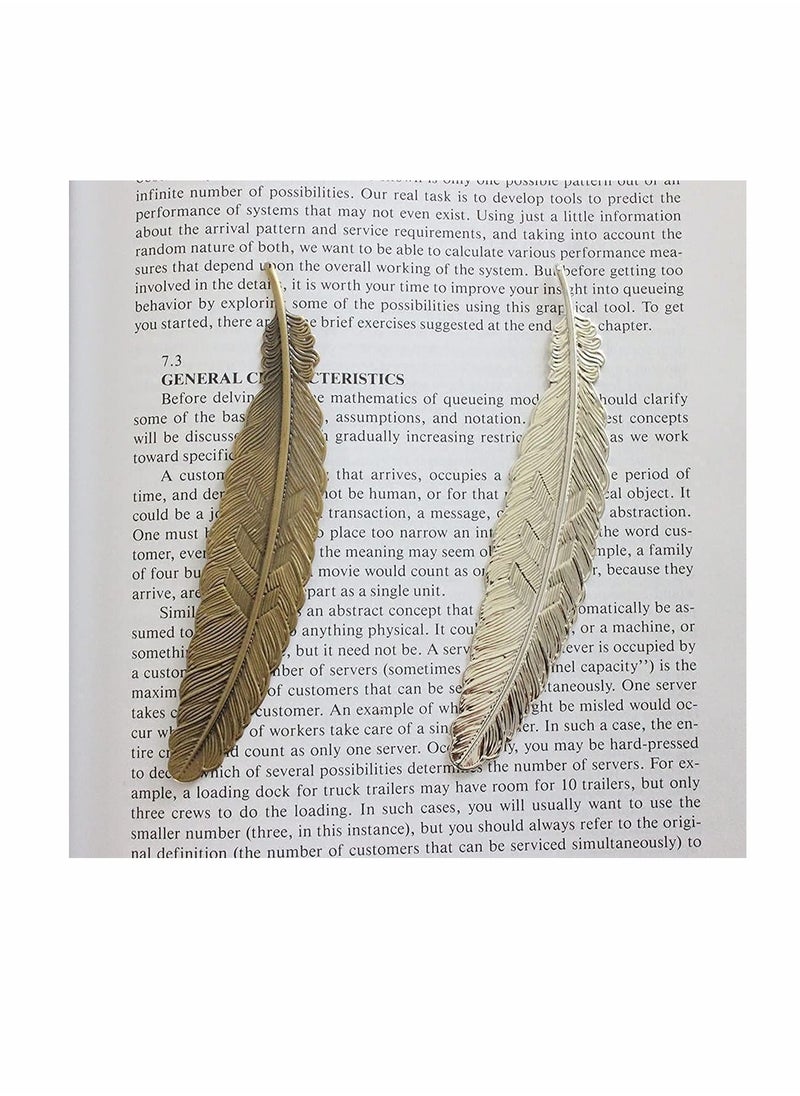 Excefore - 7 Pieces Metal Feather Bookmarks Fine Retro Classic Assorted Bookmark Shape （With holes） - Image 1