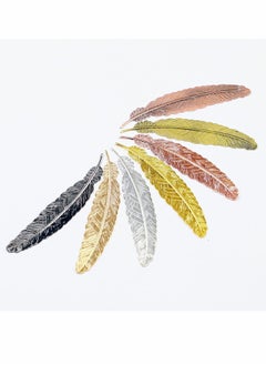 7 Pieces Metal Feather Bookmarks Fine Retro Classic Assorted Bookmark Shape （With holes）