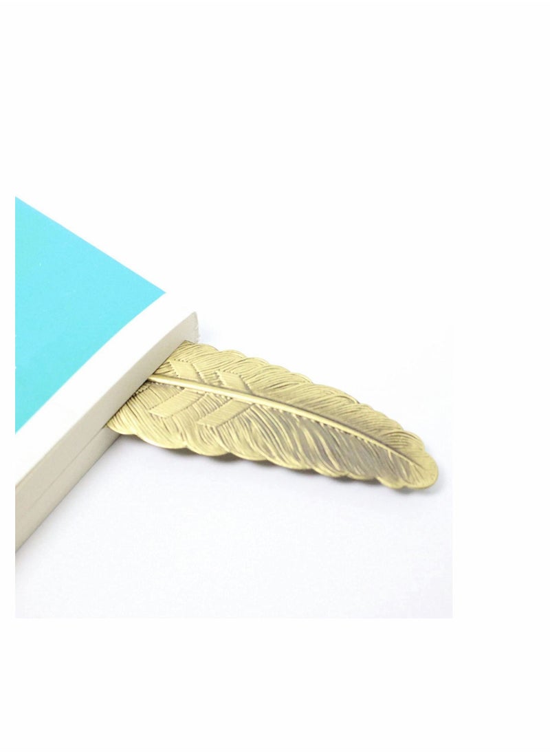 Excefore - 7 Pieces Metal Feather Bookmarks Fine Retro Classic Assorted Bookmark Shape （With holes） - Image 1