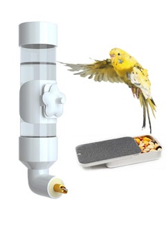 2 Pcs Bird Feeder and Drinker Set, Parakeet Water Dispenser for Cage Bird Drinking Water Bottle Parrot Automatic Drinking Device for Budgie Cockatiel Lovebirds Canary Finch, 400ml