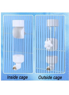 Excefore 2 Pcs Bird Feeder and Drinker Set, Parakeet Water Dispenser for Cage Bird Drinking Water Bottle Parrot Automatic Drinking Device for Budgie Cockatiel Lovebirds Canary Finch, 400ml  - Image 3
