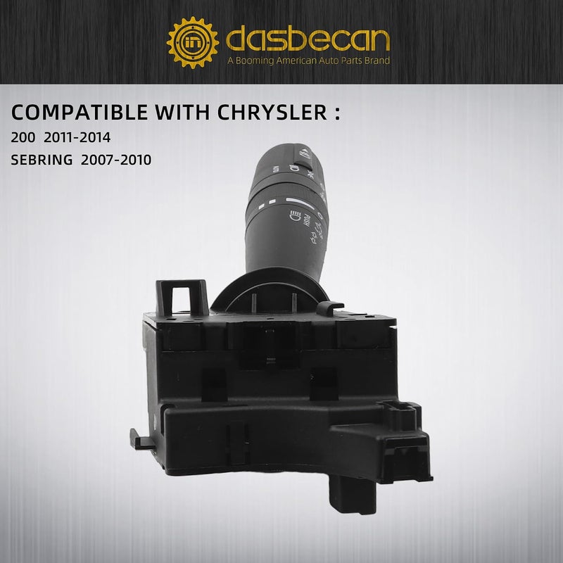 Dasbecan Turn Signal Switch Combination Lever Headlight and Fog Light Switch Compatible with Dodge Journey Avenger Chrysler 200 Jeep Wrangler Grand Cherokee 2007-2018 Replaces# 68015101AG - Image 4