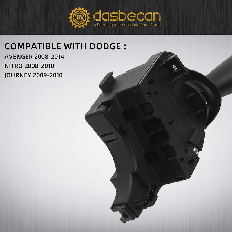 Dasbecan Turn Signal Switch Combination Lever Headlight and Fog Light Switch Compatible with Dodge Journey Avenger Chrysler 200 Jeep Wrangler Grand Cherokee 2007-2018 Replaces# 68015101AG - Image 2