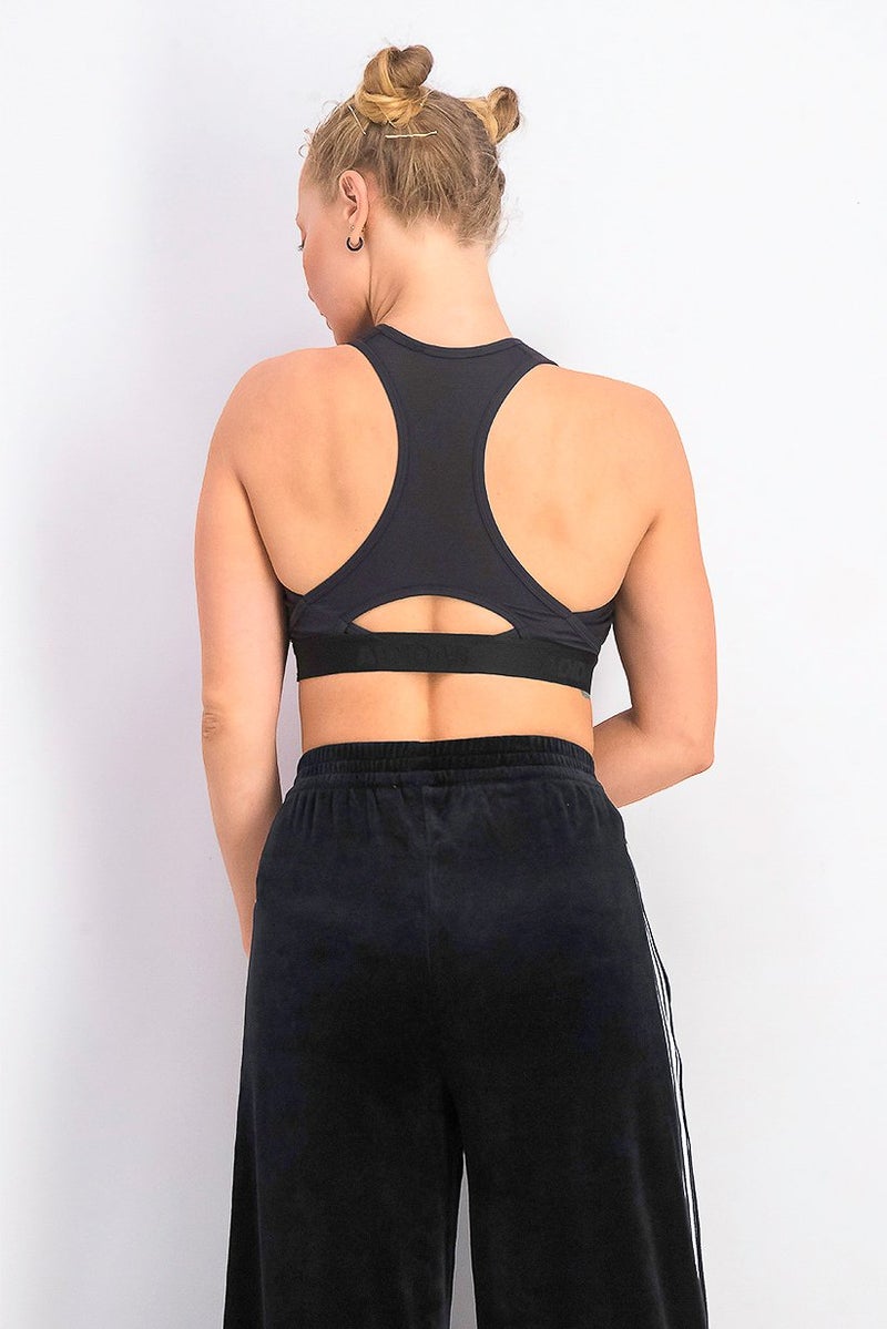Adidas حمالة صدر مبطنة بتقنية ألفا سكين للنساء، سوداء - Image 4