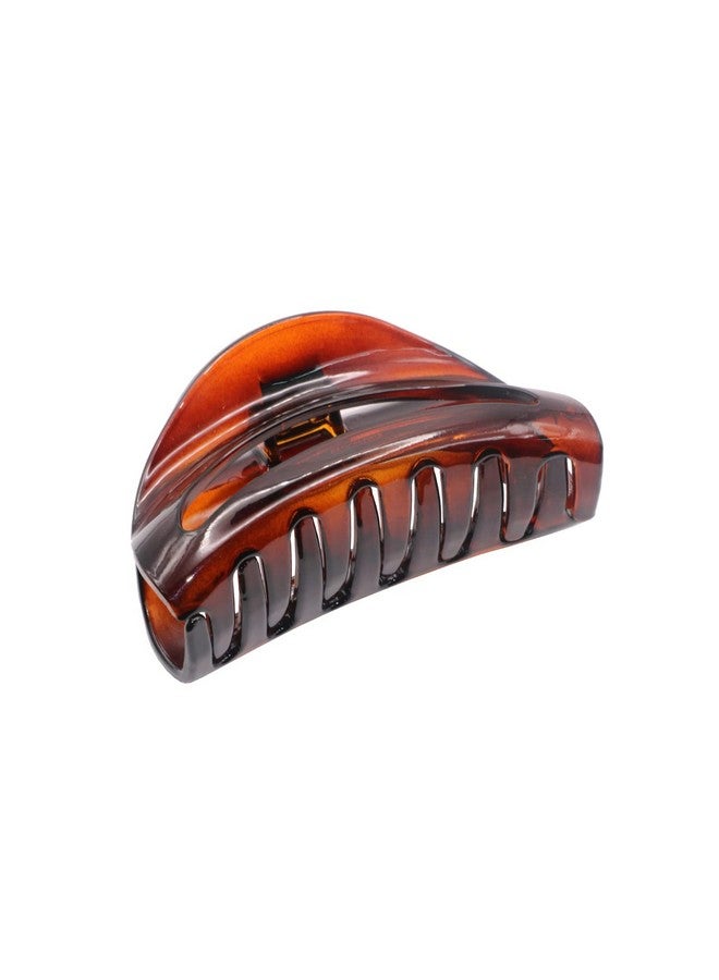 Parcelona French Vrille Medium 3.5" Celluloid No Slip Grip Volume Jaw Hair Claw Clips For Women And Girls Made In France (Tortoise Shell) - Image 1