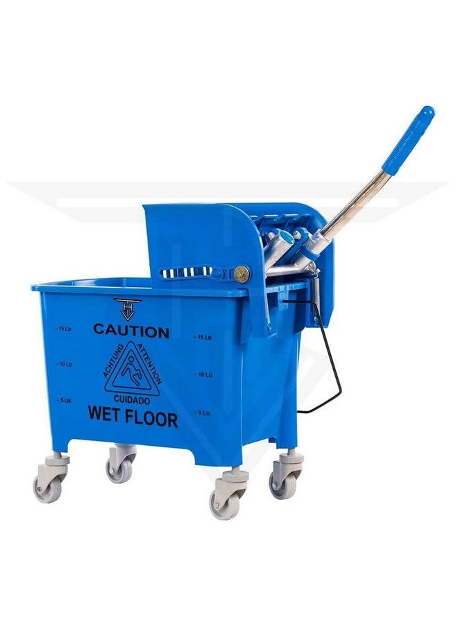 TARGET HYGIENE Single Bucket Wringer Trolley Mini Mop Bucket Wringer Trolley - 20 Liter (Blue) - Image 3