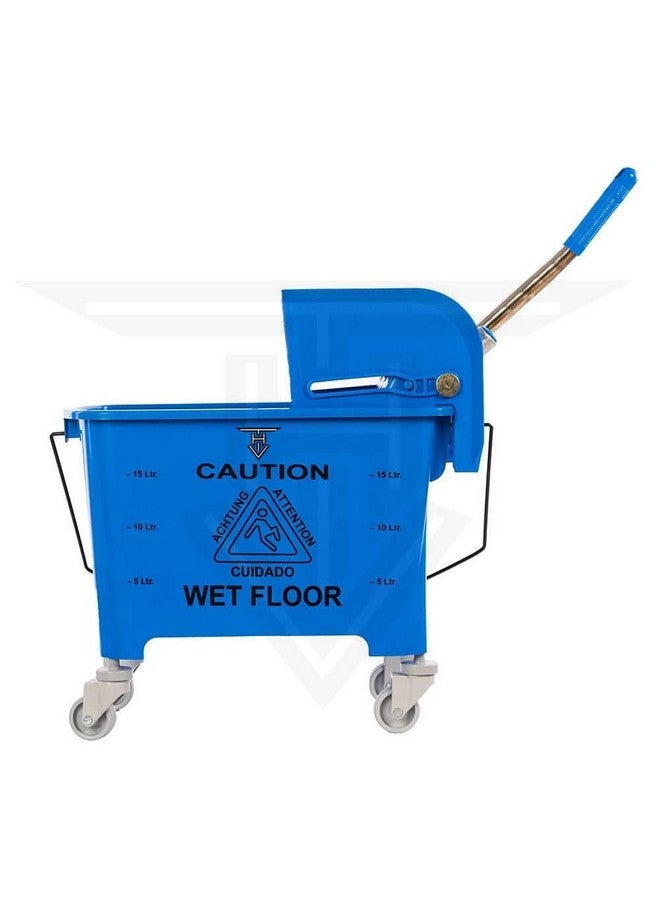 TARGET HYGIENE Single Bucket Wringer Trolley Mini Mop Bucket Wringer Trolley - 20 Liter (Blue) - Image 1