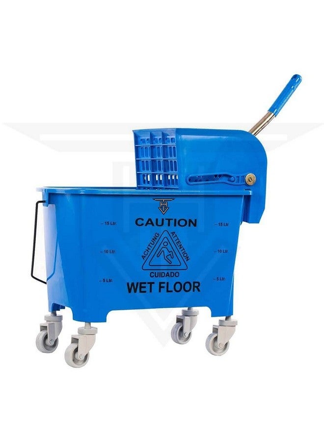 TARGET HYGIENE Single Bucket Wringer Trolley Mini Mop Bucket Wringer Trolley - 20 Liter (Blue) - Image 2