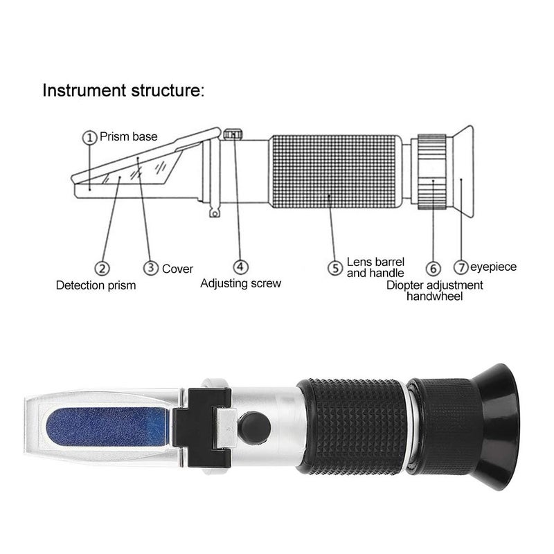 Refractometer 0-50% Simple Operate Compact Design Aluminum Material with ATC for Liquid Sugar Test, Small Size for Easy Carrying - Image 4