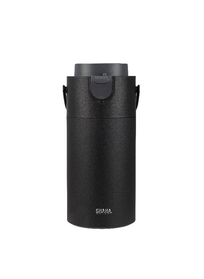 SHAHA قارورة مفرغة من الفولاذ المقاوم للصدأ سعة 4 لتر، لون أسود غير لامع - Image 1