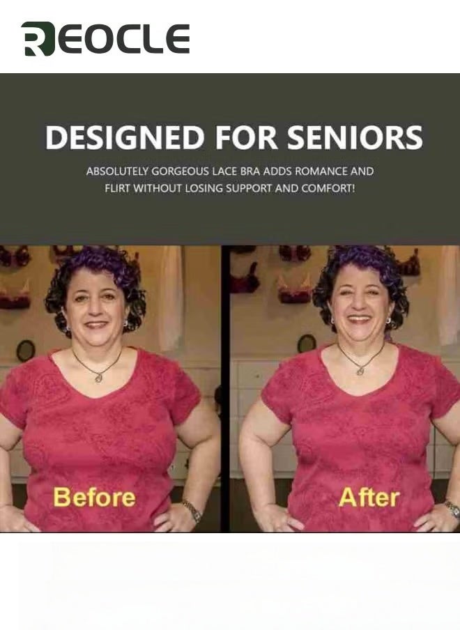 REOCLE Front Closure Beauty Back Comfy Bra 5D Shaping Push Up Seamless Breathable Bra for Womens Purple - Image 3