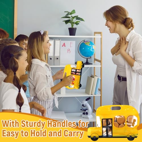 Watersay 50 Pcs School Bus Goodie Bags with Handle Resealable Waterproof Plastic Candy Treat Bags Stand-up Teacher Appreciation Gift Pouches for Back to School Birthday Party Supplies - Image 5