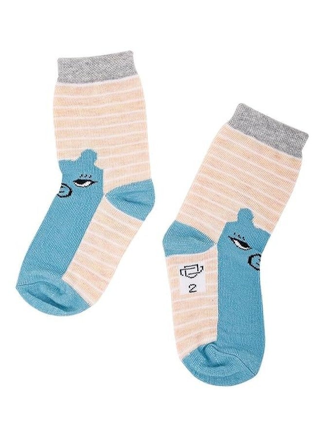 Diamond Craft Organic Cotton anti skid Ankle Length Socks For Kids Toddlers Boys Girls children |Pack Of 5 pair- Fit upto 15 year kids -Multicolor (IN, Age, 10 Years, 13 Years, Multicolor) - Image 2