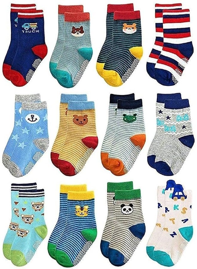 Diamond Craft Organic Cotton anti skid Ankle Length Socks For Kids Toddlers Boys Girls children |Pack Of 5 pair- Fit upto 15 year kids -Multicolor (IN, Age, 10 Years, 13 Years, Multicolor) - Image 1