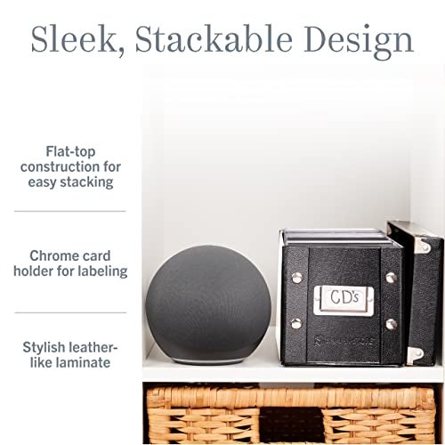 Snap-N-Store CD Storage Box - Pack of 1 - Durable 5.1 x 5.1 x 13.2 Inch Disc Holder with Lid to Store up to 165 Discs - Black - Image 5
