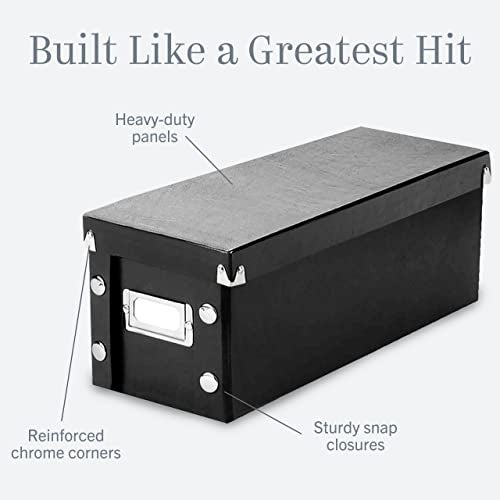 Snap-N-Store CD Storage Box - Pack of 1 - Durable 5.1 x 5.1 x 13.2 Inch Disc Holder with Lid to Store up to 165 Discs - Black - Image 4