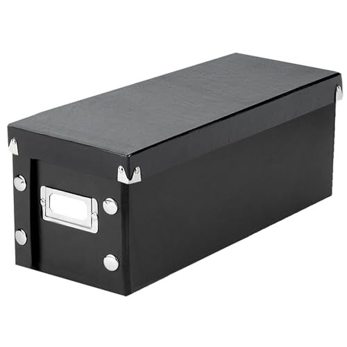 Snap-N-Store CD Storage Box - Pack of 1 - Durable 5.1 x 5.1 x 13.2 Inch Disc Holder with Lid to Store up to 165 Discs - Black - Image 1