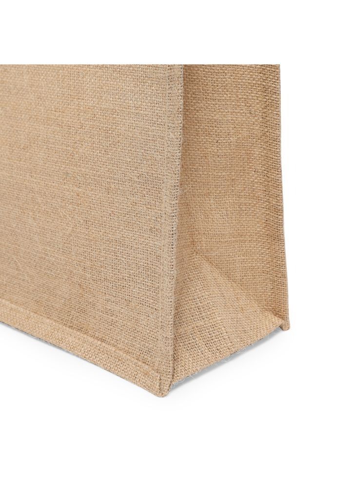 BYFT Laminated Jute Tote Bags with Gusset (Natural) Reusable Eco Friendly Shopping Bag (43.18 x 15.24 x 36.83 Cm) Set of 12 Pcs  - Image 3