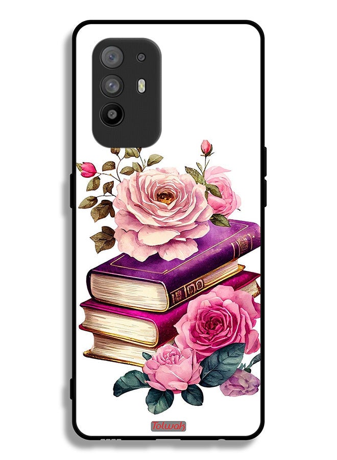 Tolwak Oppo A95 5G Protective Case Cover Roses And Books - Image 2