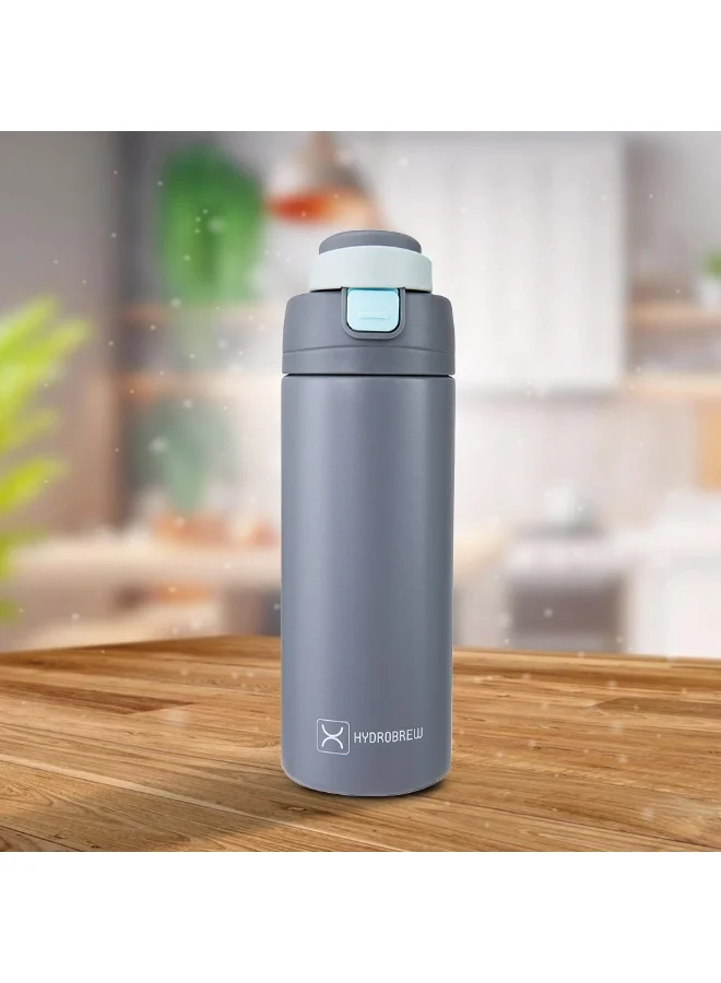Hydrobrew HydroBrew SipSwitch™ Insulated Water Bottle 720ml – Leakproof, Stainless Steel, Straw & Spout Lid -Graphite