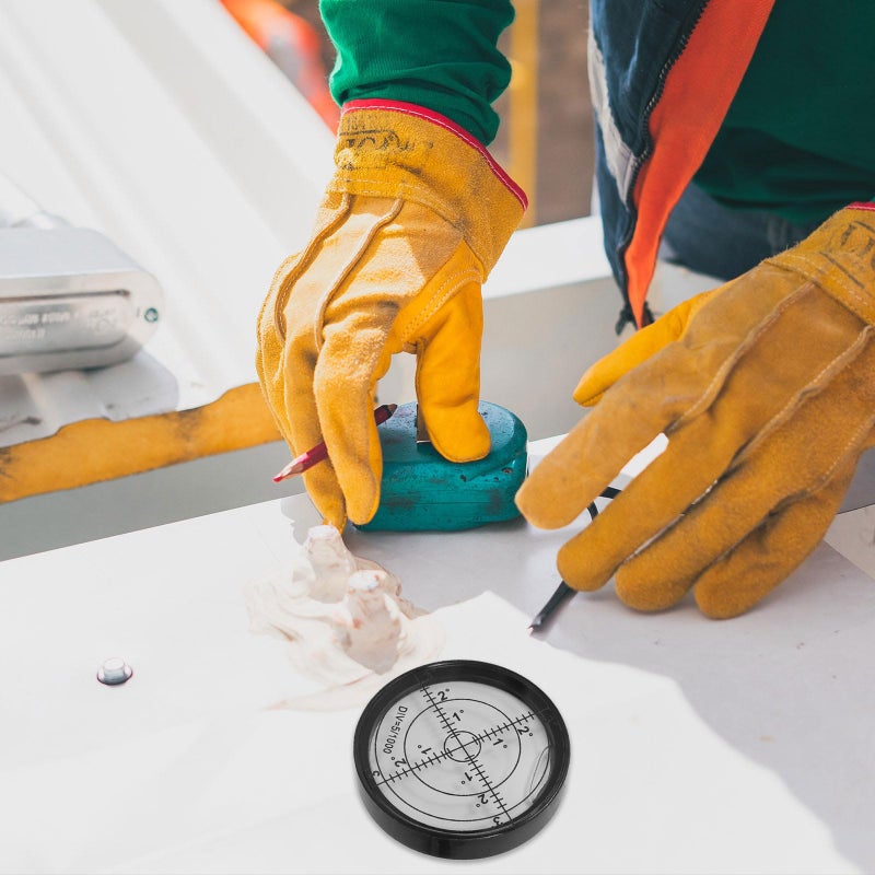 Small Circular Bubble Level Tool Acrylic Black Frame Glass Face For Precise Layout Leveling - Image 5