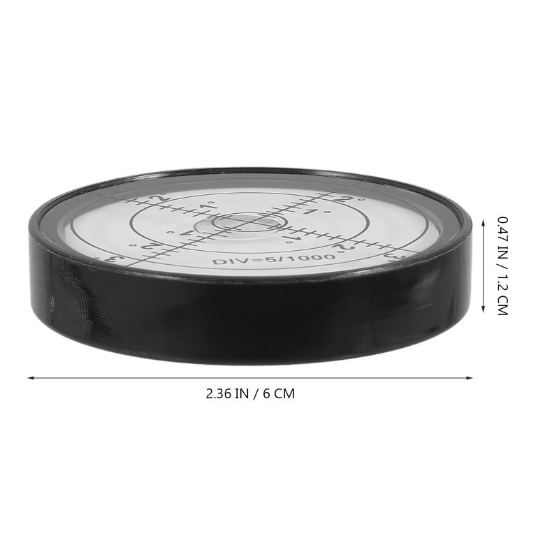 Small Circular Bubble Level Tool Acrylic Black Frame Glass Face For Precise Layout Leveling - Image 3