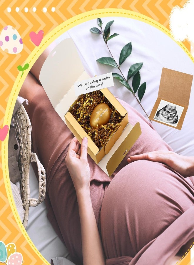 Dinifee Egg Pregnancy Announcement Box Pregnancy Reveal Ideas Surprise Baby Announcement Gifts Fun Ways to Announce Pregnancy for Husband, Future Dad, Grandparents, Family, Friend (Gold Egg - Image 5