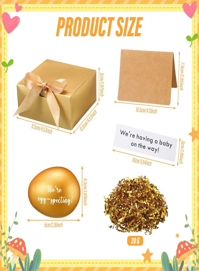 Dinifee Egg Pregnancy Announcement Box Pregnancy Reveal Ideas Surprise Baby Announcement Gifts Fun Ways to Announce Pregnancy for Husband, Future Dad, Grandparents, Family, Friend (Gold Egg - Image 2