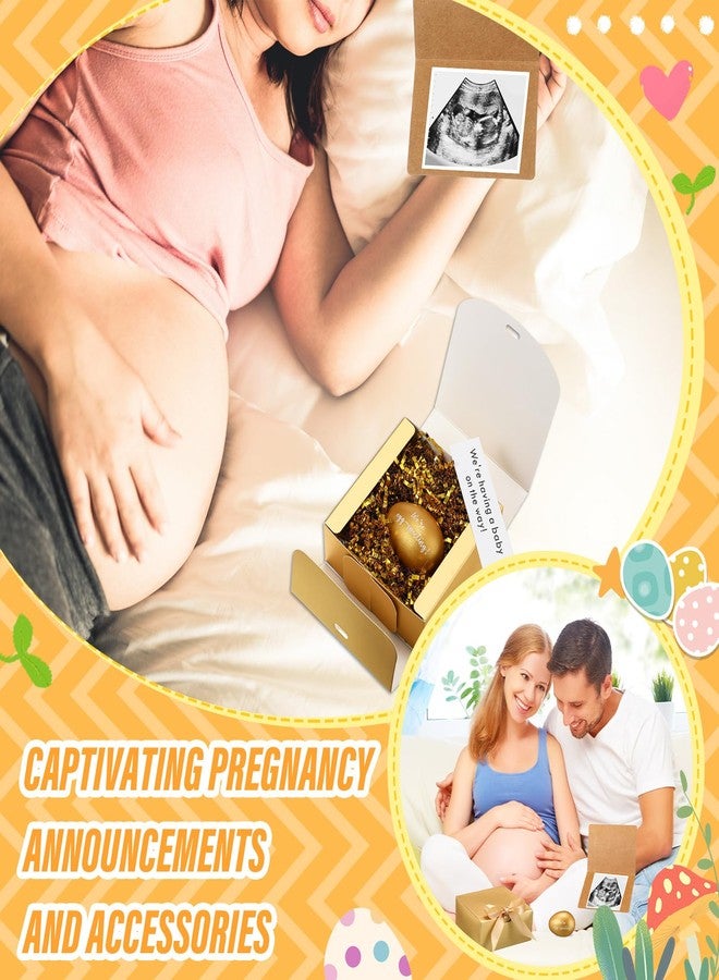Dinifee Egg Pregnancy Announcement Box Pregnancy Reveal Ideas Surprise Baby Announcement Gifts Fun Ways to Announce Pregnancy for Husband, Future Dad, Grandparents, Family, Friend (Gold Egg - Image 3