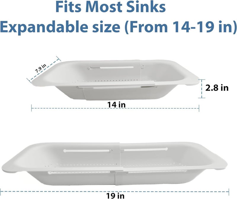 Cyrox Extendable Strainer Basket Over The Sink Colander Vegetables Noodle Pasta Food Drain Basket Space Saver Portable Drainer 1Pcs