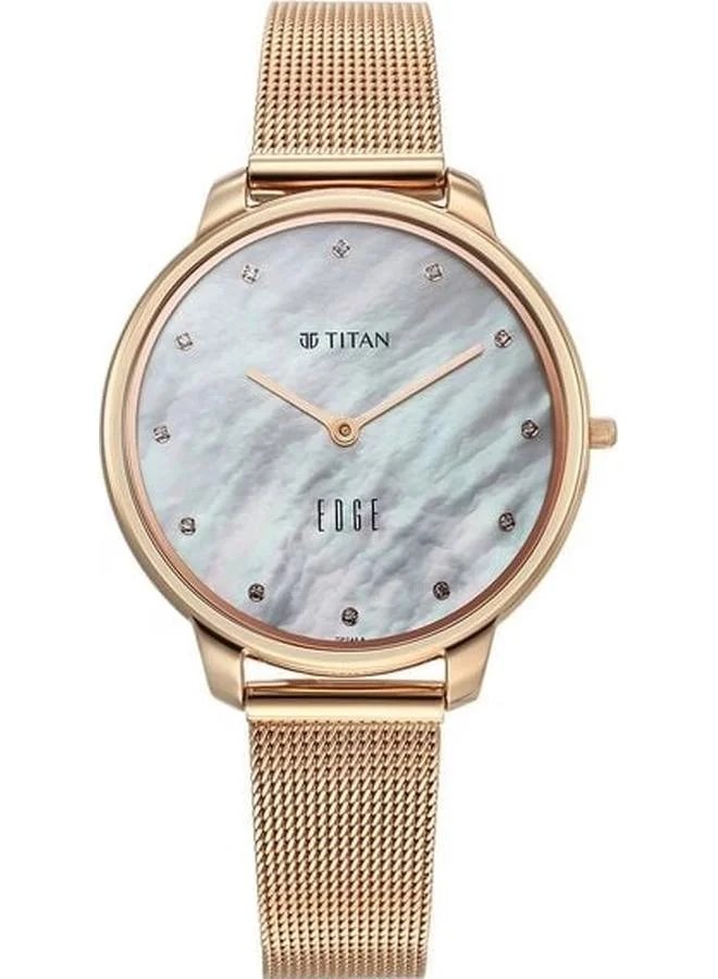 TITAN Women's Analog Display Watch With Rose Gold Stainless Steel Strap - 2654WM02