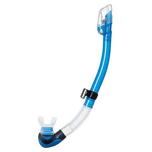 TUSA SP-0101 Hyperdry Elite II Scuba Diving Snorkel, Fishtail Blue - Image 1