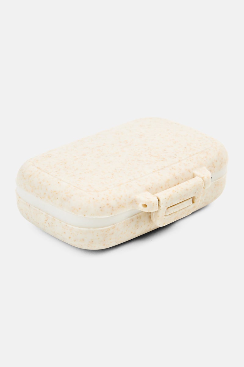 Muy Mucho Medications Transport  Pillbox 8 x 6 x 2 cm , Beige - Image 1