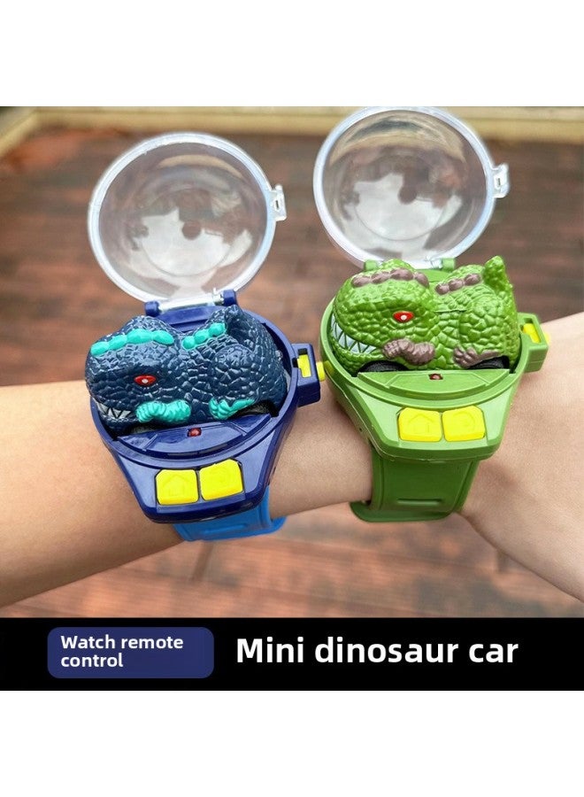 إسكدنيا ساعة الأطفال سيارة التحكم عن بعد سيارة ديناصور صغيرة سيارة خزان سيارة لعبة سيارة الوالدين والطفل التفاعلية التجارة الخارجية اللون: ديناصور 【أخضر】 - Image 2